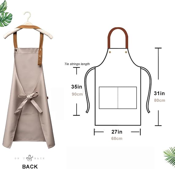 Tablier de cuisine professionnel imperméable – Tablier de travail ajustable à bretelles croisées pour chefs, barbiers et baristas – Tablier de restaurant robuste
