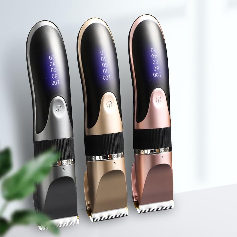Tondeuse à Cheveux Électrique Professionnelle – Tondeuse Rechargeable sans Fil pour Hommes, Adultes et Enfants – Kit de Coupe de Précision (Argent/Noir)