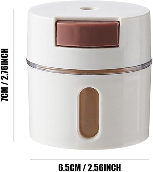 6-Piece Magnetic Salt & Spice Dispenser Set with Wall Mount – Quantitative 0.5g Push-Button Seasoning Containers