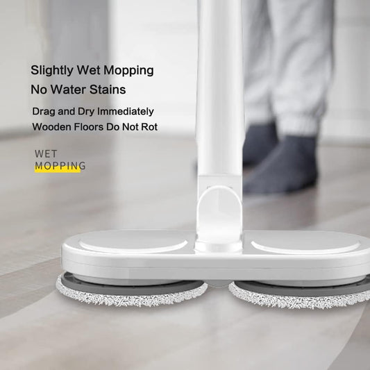 Wireless Electric Spin Mop & Scrubber – 2-in-1 Wet & Dry Floor Cleaner – Automatic Rotating Mop for Windows, Ceilings, and Car Glass (White/Green)