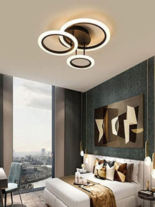 Modern 3-Ring LED Ceiling Light with 3 Extra Circle Lamps – Contemporary Flush Mount Ceiling Fixture | 55cm