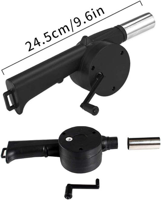 Portable Hand-Crank BBQ Fan – Manual Air Blower with Precision Speed Control – Heat-Resistant Grill Blower for Outdoor Barbeque, Charcoal, and Fire Pits