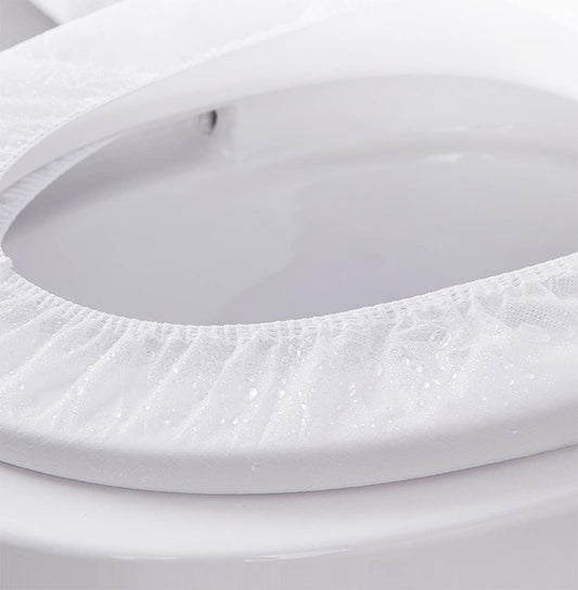 10PCS/SET Disposable Sterile Toilet Seat Covers – Portable Non-Woven Travel Lavatory Mats – Individually Wrapped Waterproof Potty Liners for Hotels, Camping, and Public Restrooms