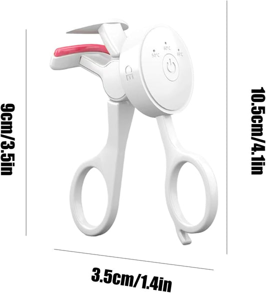 GECOMO Frameless Heated Eyelash Curler – Intelligent Temperature Control – USB Rechargeable & Long-Lasting Electric Eye Lash Lift Tool (White)