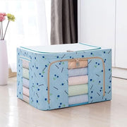66L Foldable Clothes Storage Organizer Box with Transparent Window – Steel Frame Saree, Blanket & Wardrobe Storage Bag
