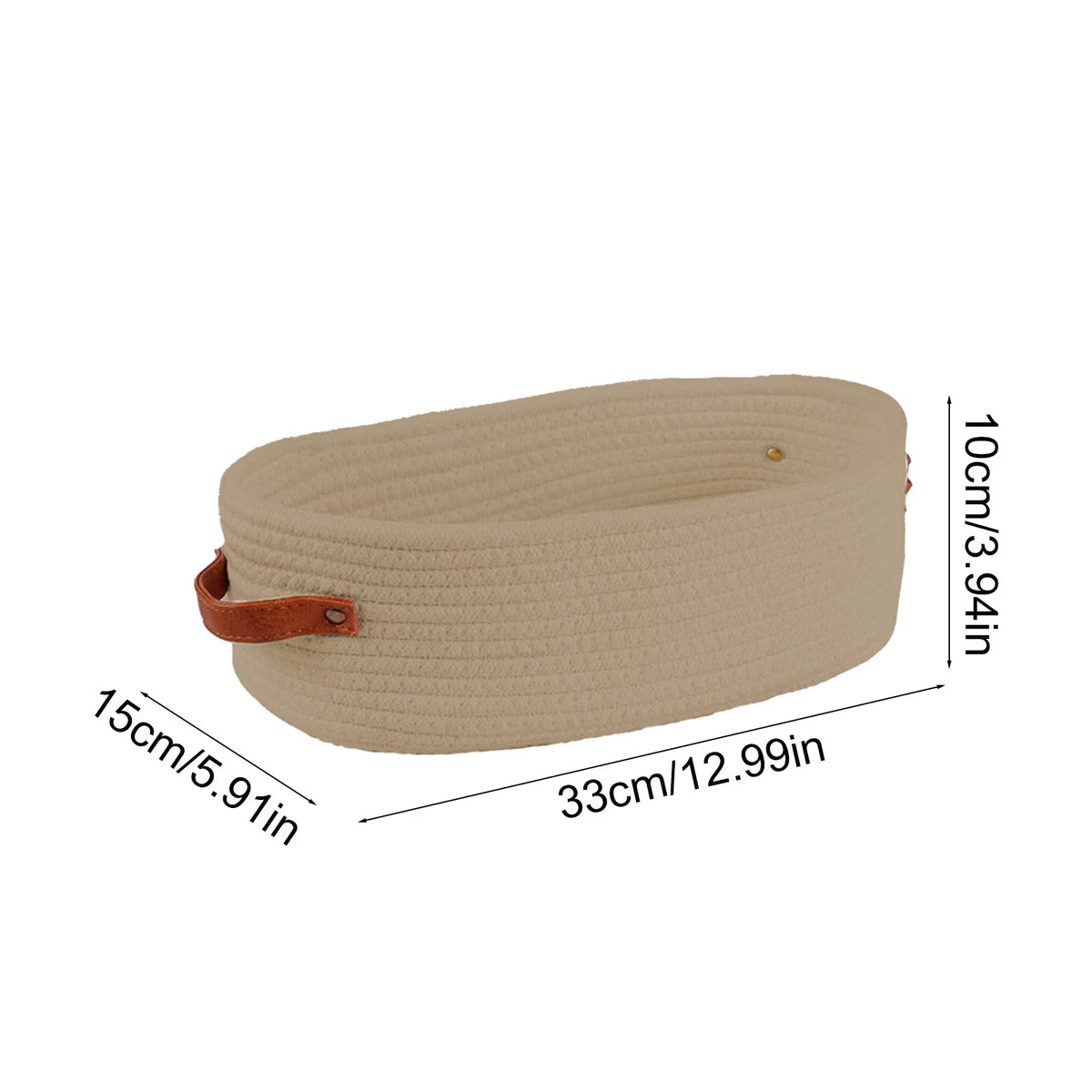 Panier de rangement de salle de bain tissé ovale – Organisateur de bureau multifonctionnel et porte-rouleau de papier toilette – Panier à jouets élégant en corde (blanc/bleu/kaki/gris)