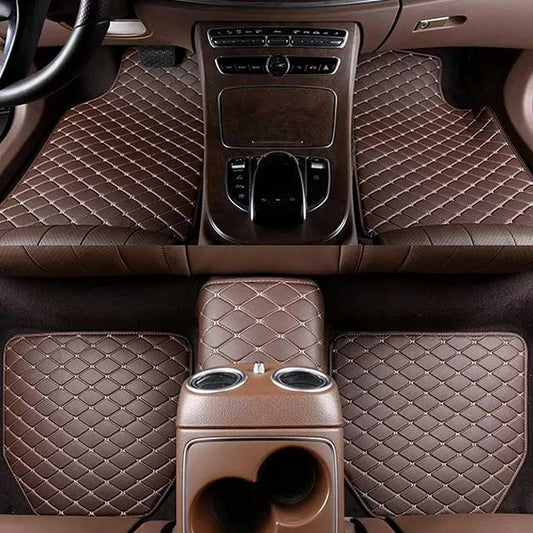 5PCS Universal Waterproof Leather Car Floor Mats – Auto Foot Pad Protector Set for Interior Carpet Protection & Accessories