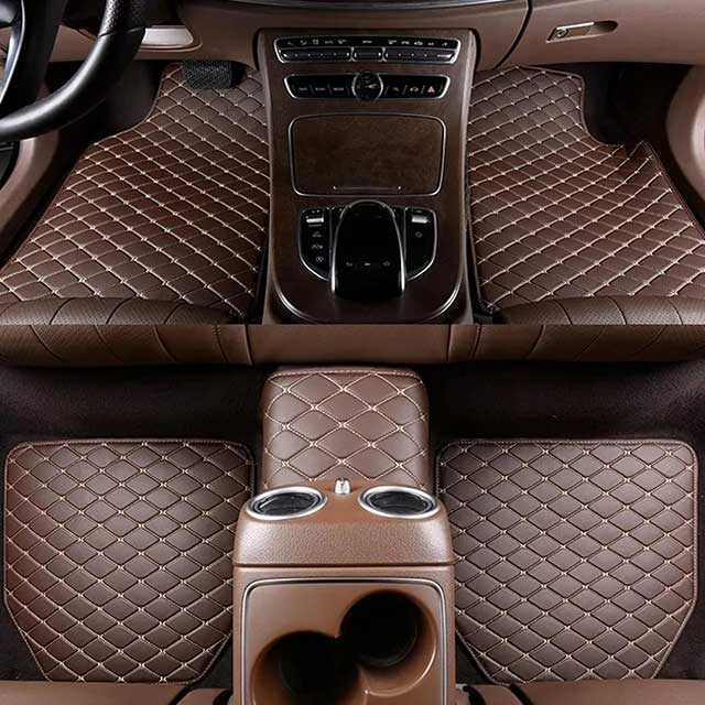 5PCS Universal Waterproof Leather Car Floor Mats – Auto Foot Pad Protector Set for Interior Carpet Protection & Accessories