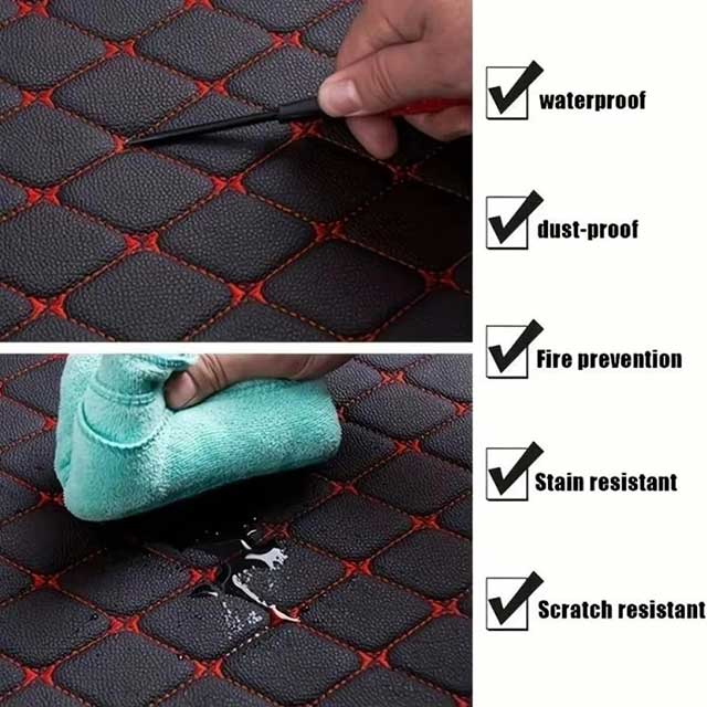 5PCS Universal Waterproof Leather Car Floor Mats – Auto Foot Pad Protector Set for Interior Carpet Protection & Accessories