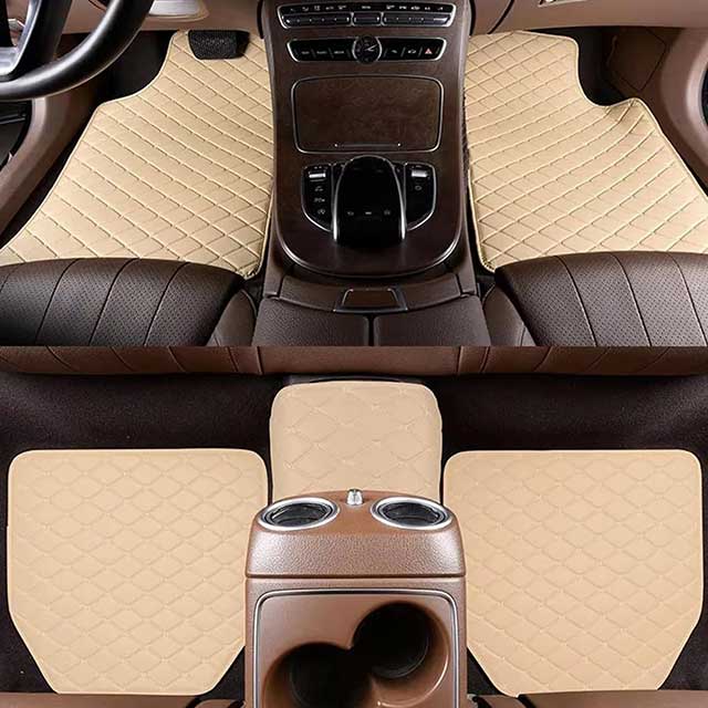 5PCS Universal Waterproof Leather Car Floor Mats – Auto Foot Pad Protector Set for Interior Carpet Protection & Accessories