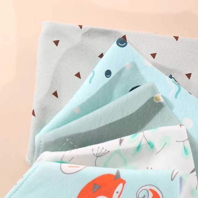 5Pcs Baby Bibs Set – Soft Cotton Cartoon Print Bandana Bibs for Newborns, Boys & Girls | Unisex Feeding & Drool Towels