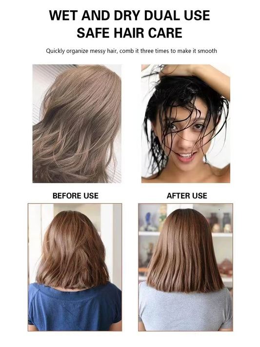 Peigne à coussin d'air - Massage, antistatique, design ajouré - Brosse pour cheveux bouclés mouillés, outil de coiffure