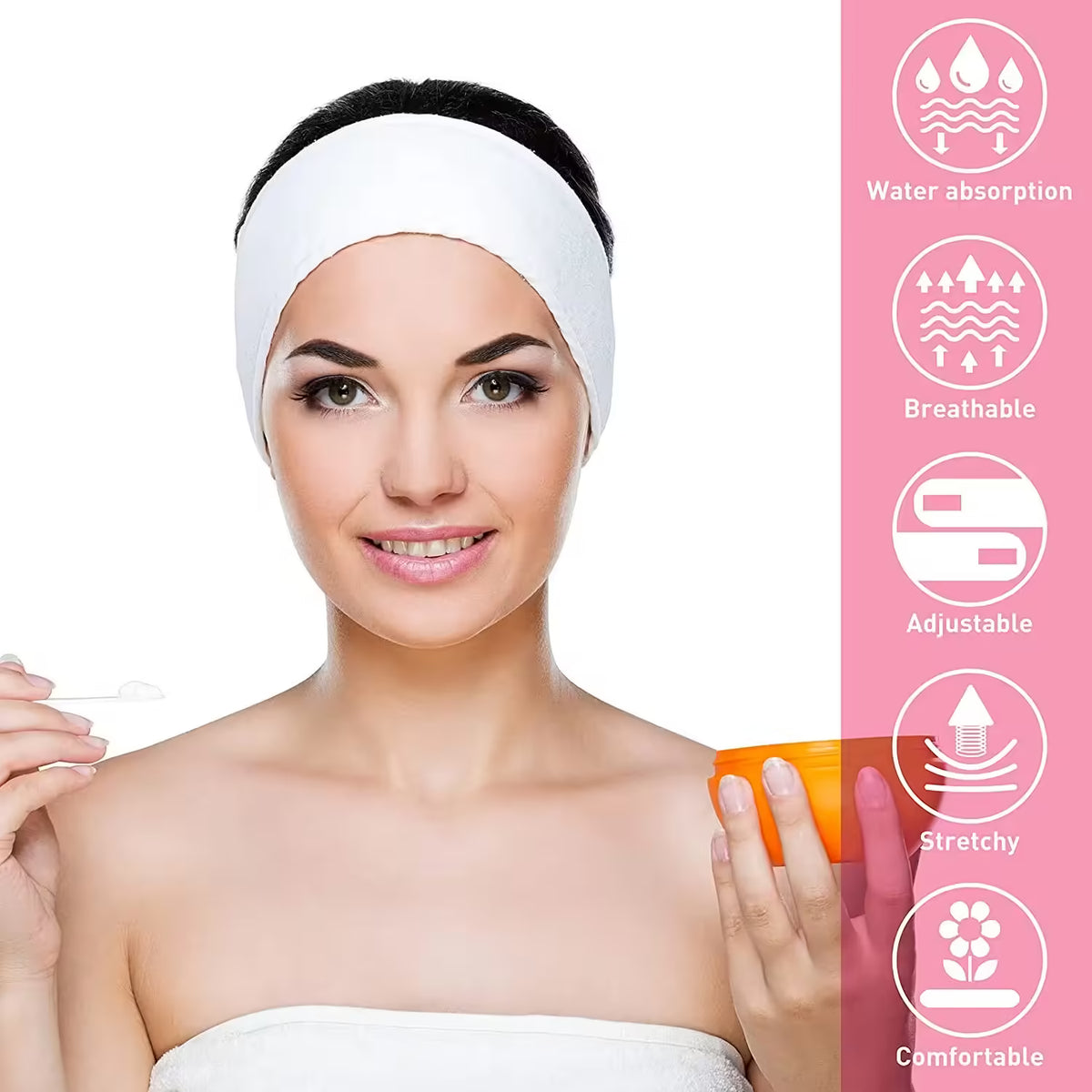 Adjustable Wide Hair Band for Women – Versatile Yoga, Spa, Bath, and Makeup Headband for Face Washing and Cosmetic Applications