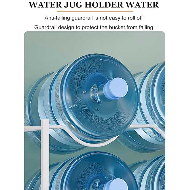6 Gallon Water Bottle Storage Organizer – Heavy Duty Jug Holder Rack, Stackable Water Cooler Dispenser Stand for Office, Kitchen & Lobby