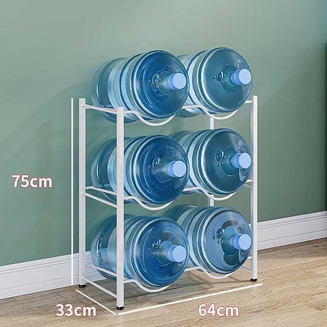 6 Gallon Water Bottle Storage Organizer – Heavy Duty Jug Holder Rack, Stackable Water Cooler Dispenser Stand for Office, Kitchen & Lobby