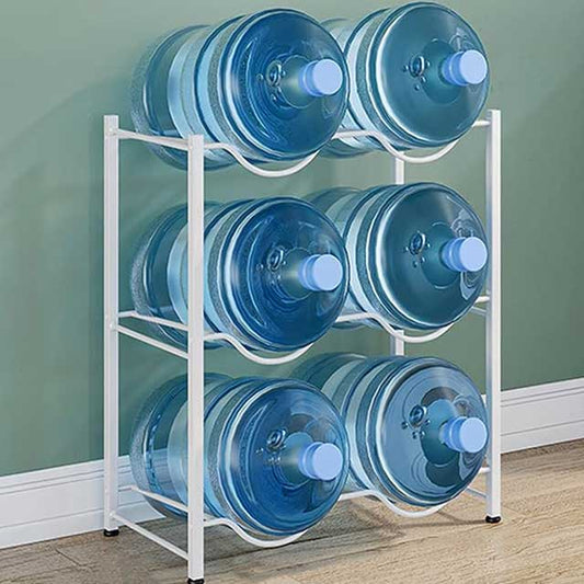 6 Gallon Water Bottle Storage Organizer – Heavy Duty Jug Holder Rack, Stackable Water Cooler Dispenser Stand for Office, Kitchen & Lobby
