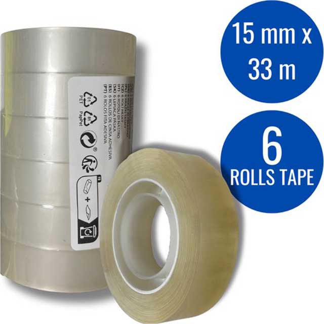 6-Pack Heavy Duty Adhesive Tape Rolls