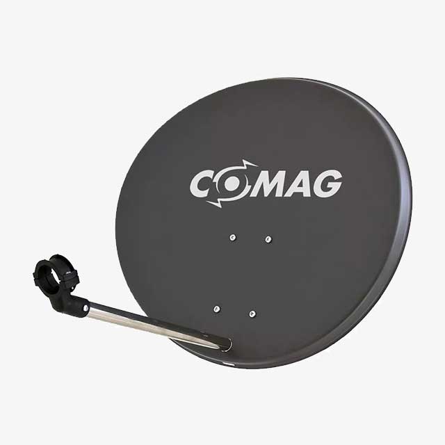 60cm Satellite Dish Antenna Mirror Bowl - Digital System 4K HD, Grey Anthracite