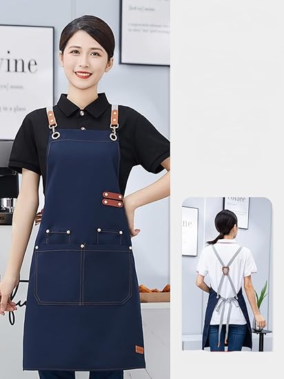 Premium Canvas Work Apron – Custom Professional Apron for Coffee Shops, Florists, and Bakeries – Durable Catering & Retail Uniform