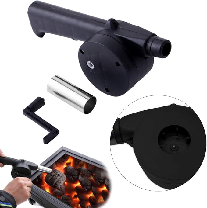 Ventilateur de barbecue portatif à manivelle – Souffleur d'air manuel avec contrôle de vitesse de précision – Souffleur de barbecue résistant à la chaleur pour barbecue extérieur, charbon de bois et foyers