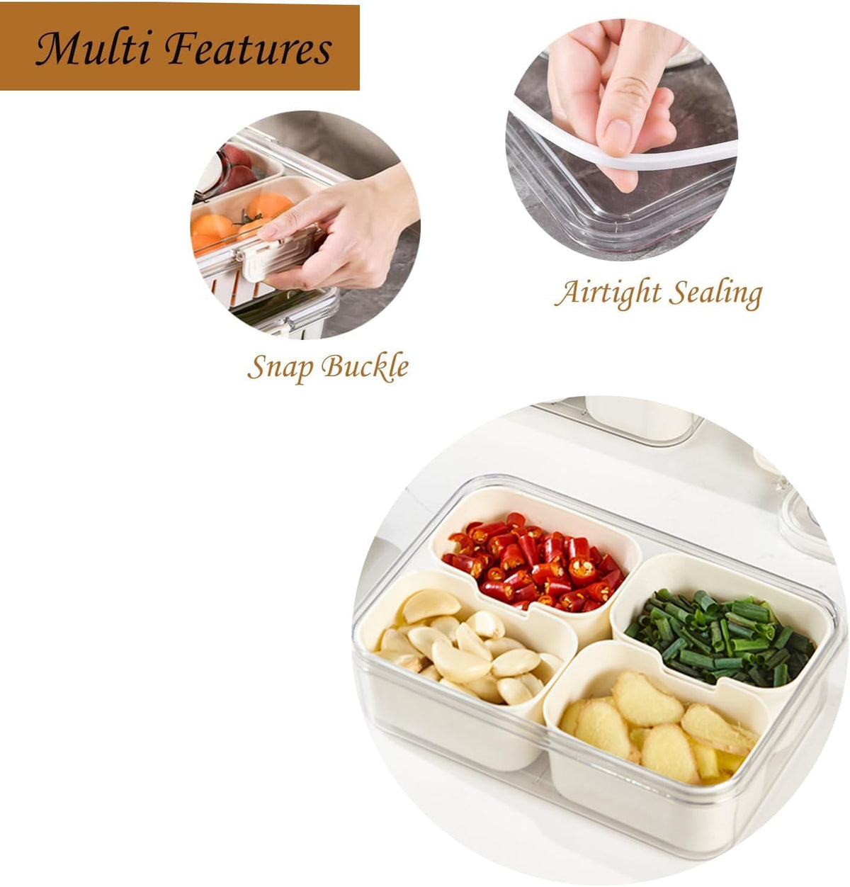 4/8 Grid Portable Snack Box Container | Travel Charcuterie Board with Lid | Refrigerator Food Storage & Organizer