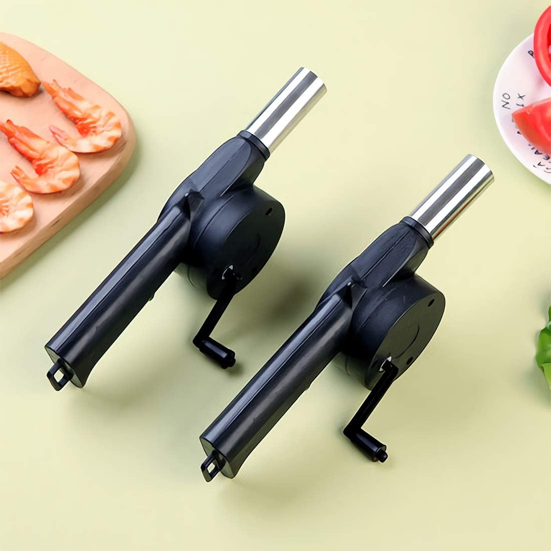 Ventilateur de barbecue portatif à manivelle – Souffleur d'air manuel avec contrôle de vitesse de précision – Souffleur de barbecue résistant à la chaleur pour barbecue extérieur, charbon de bois et foyers
