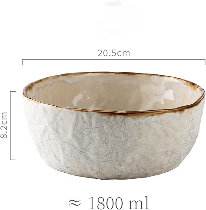 Ceramic Deep Soup Plate – 8-Inch Thickened Salad & Pasta Bowl – Kiln-Altered Special Cutlery for Molecular Cuisine – Oven-Safe Professional Restaurant Dish