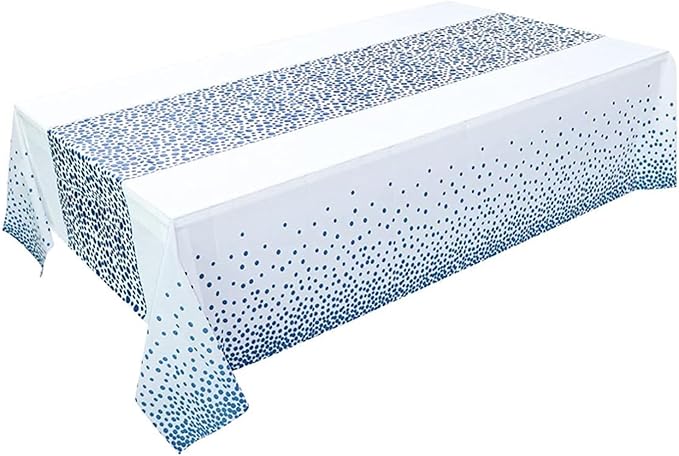274 x 137 CM - 1pc Thickened Polka Dot Disposable Tablecloth – Waterproof Plastic Party Cover – Heavy-Duty Table Overlay for Weddings, Birthdays, and Events (Red/Black/Blue/Gold)