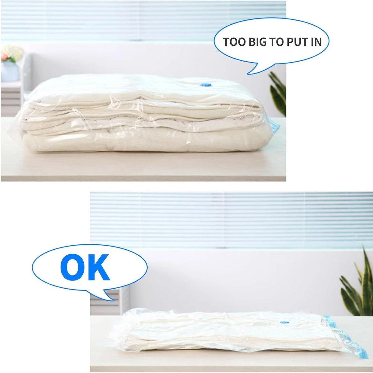 Vacuum Storage Bag – Large Compression Bag for Clothes, Blankets, Duvets & Travel Packing