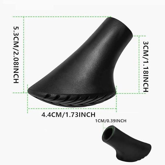 Adventuridge Nordic Walking Rubber Tips (Set of 4) – Replacement Gummi Puffer for Trekking Poles, Non-Slip Shock Absorbing Pads