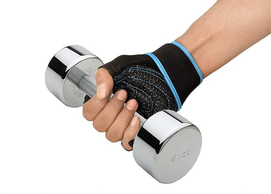 Gym Gloves with Wrist Support – Fingerless Weightlifting Gloves for Men & Women, Fitness, Cycling & Workout Training (Free Size)