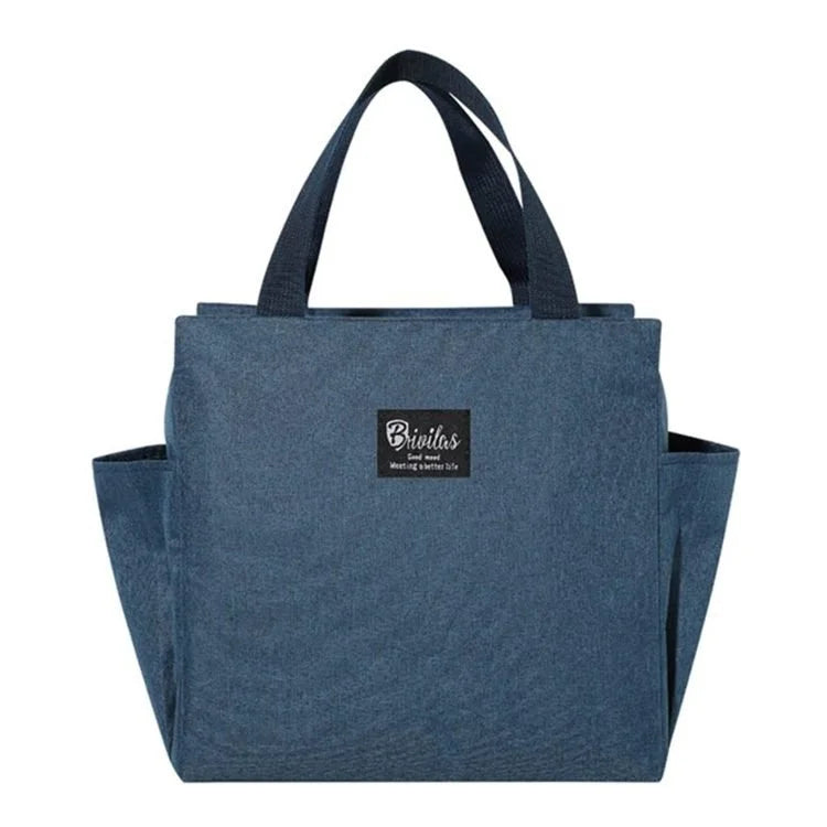 Sac à déjeuner isotherme portable avec deux poches latérales – Sac repas thermique pour le travail, l'école, le bureau et les pique-niques