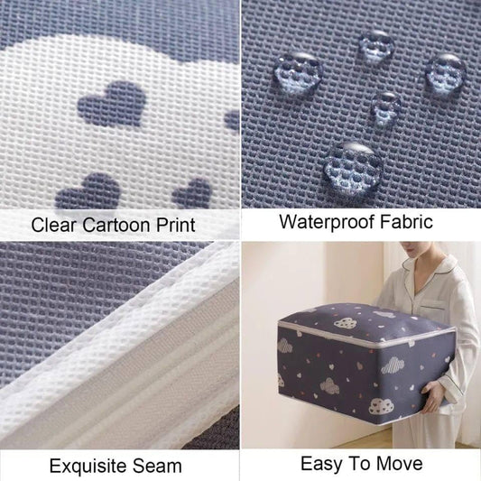 Large Capacity Foldable Clothes Storage Bag – Heavy-Duty Quilt & Bedding Organizer with Reinforced Handles – Sturdy Dual-Zipper Storage Bin for Blankets and Comforters – Available in Medium & Large Sizes