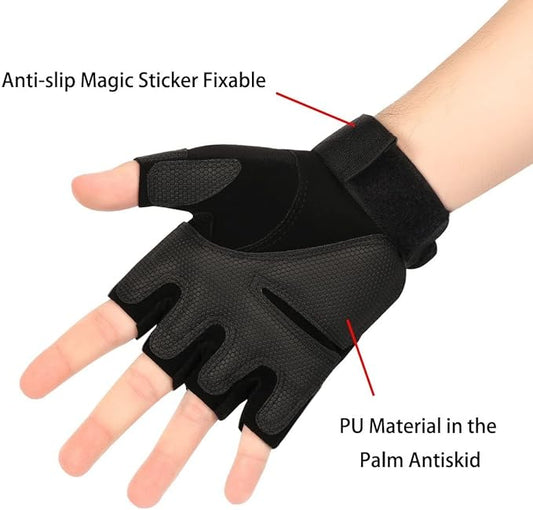 Tactical Half Finger Gloves – Fingerless Sports & Motorcycle Gloves for Cycling, Hiking, Gym & Outdoor Activities