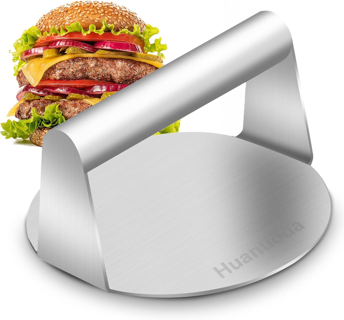 Presse à Burger en Acier Inoxydable – Presse à Viande Circulaire Robuste pour Hamburgers et Grillades