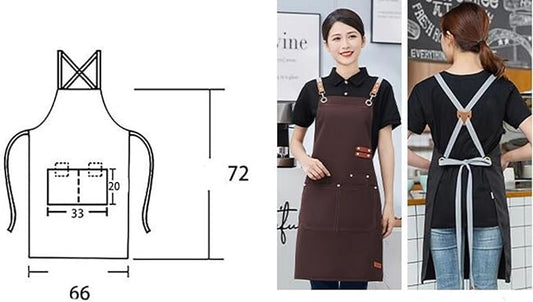Premium Canvas Work Apron – Custom Professional Apron for Coffee Shops, Florists, and Bakeries – Durable Catering & Retail Uniform