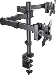 Bestqi RL 7101 Heavy-Duty Dual Monitor Arm Desk Mount – 17–32 Inch, 12kg Per Arm, Full Motion VESA Stand