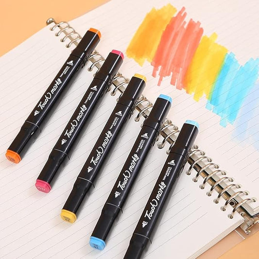 24 Colors Alcohol Brush Markers Set with Stand – Dual Tip Art Markers for Drawing, Sketching, Coloring & Illustration