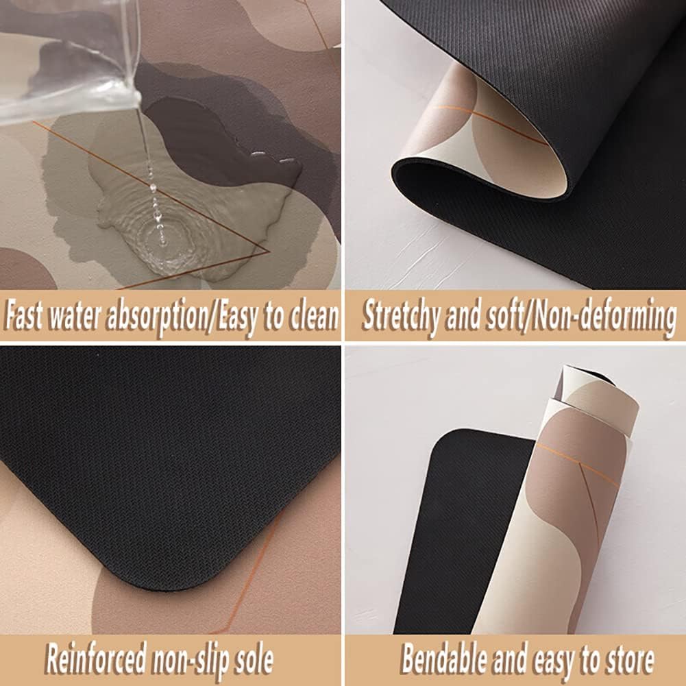 (40*60cm) Rectangular Absorbent Anti Slip Rubber Quick Dry Bath Mat (EGM059)