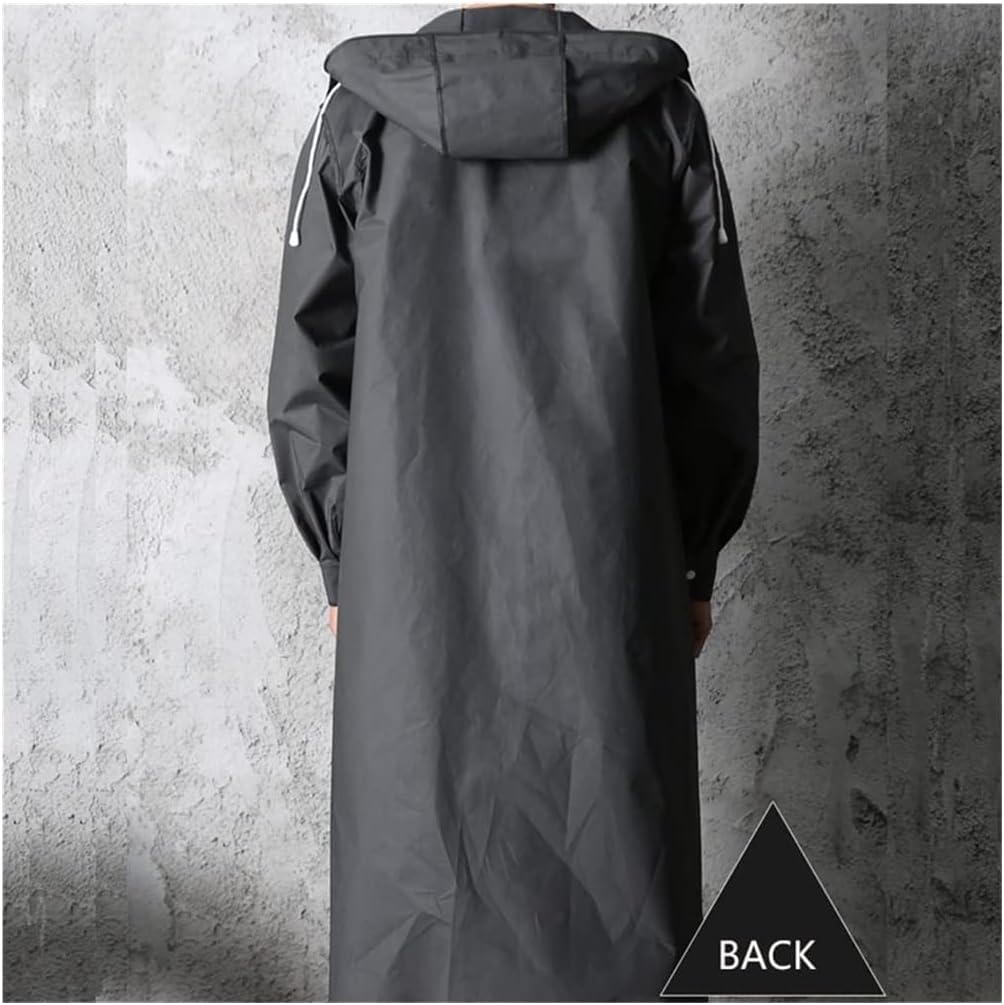 Imperméable unisexe adulte long – Veste de pluie à capuche en EVA épais – Poncho de pluie réutilisable et robuste pour la randonnée, le camping et les festivals en plein air