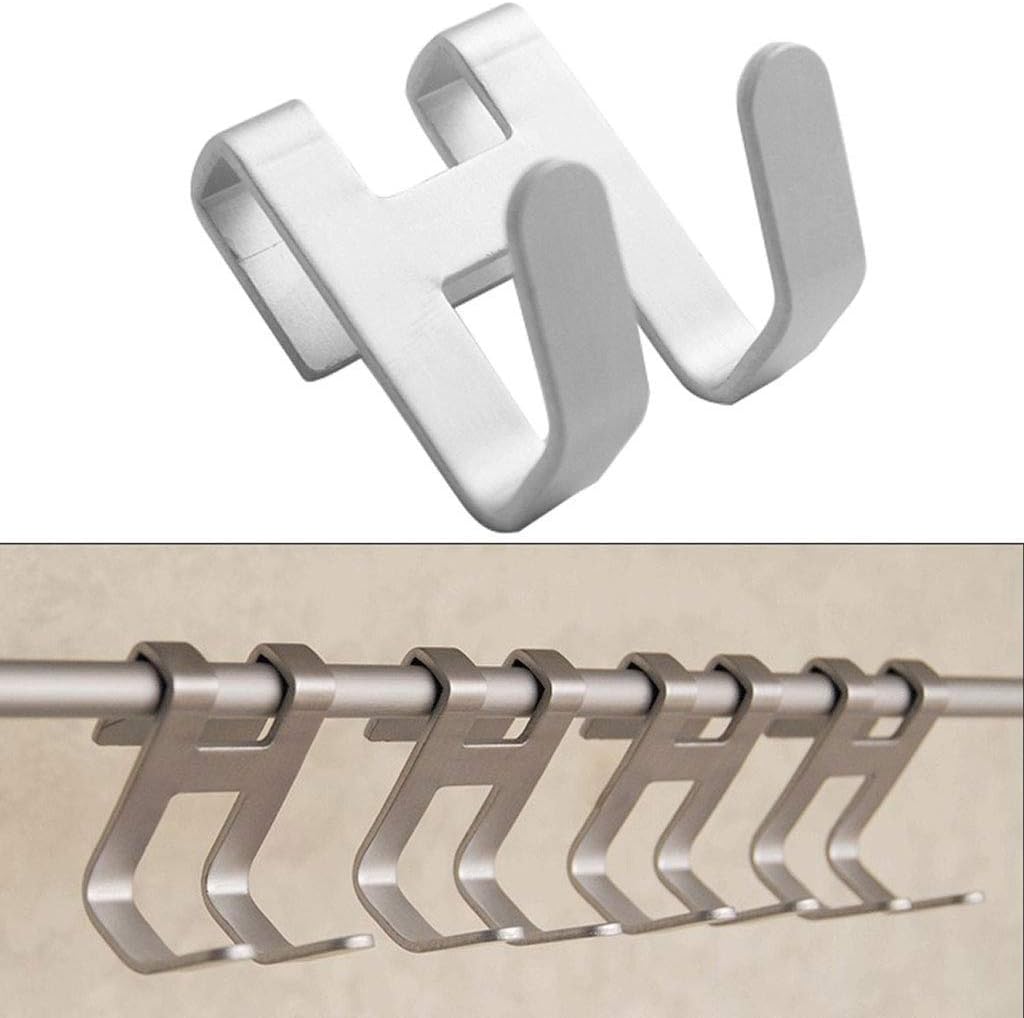 H-Shape Space Aluminum Over-Door Hook – No-Drill Shower Glass Towel Holder – Versatile Metal Hanger for Bathroom, Kitchen, and Cabinet Organization