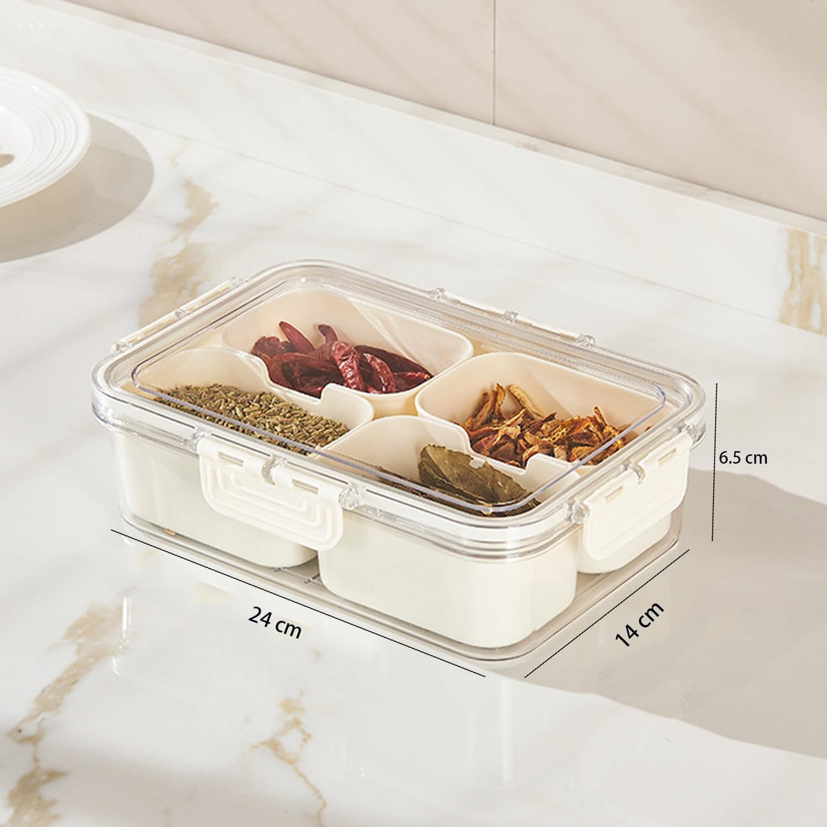 4/8 Grid Portable Snack Box Container | Travel Charcuterie Board with Lid | Refrigerator Food Storage & Organizer
