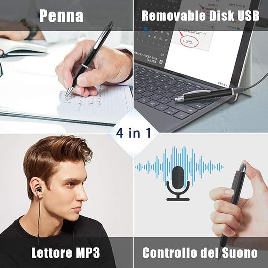 16GB Voice Recorder Pen – Voice Activated Digital Audio Recorder with USB & MP3 Playback for Meetings, Lectures, Interviews & Conferences