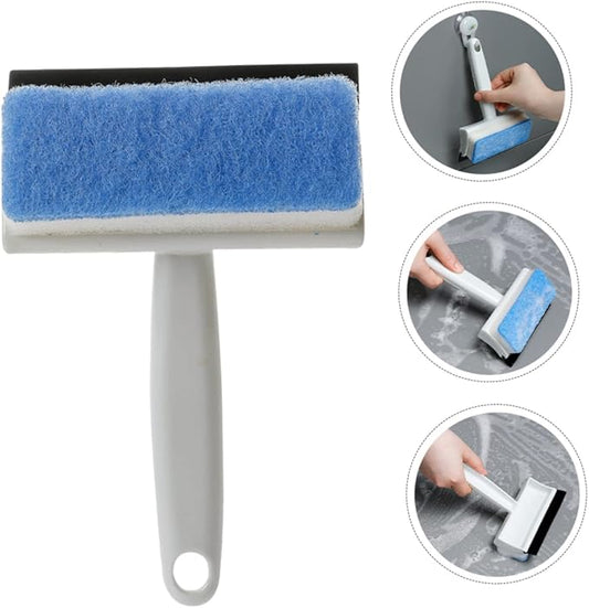 Double-Sided Window Squeegee Cleaning Brush for Bathroom Glass & Window Washing Tool