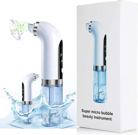 Hydra Facial Blackhead Remover Vacuum – USB Rechargeable Water Cycle Pore Cleaner with 3 Suction Modes & 6 Suction Heads