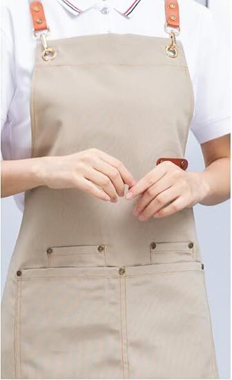 Premium Canvas Work Apron – Custom Professional Apron for Coffee Shops, Florists, and Bakeries – Durable Catering & Retail Uniform