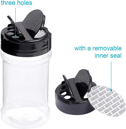 Clear Plastic Spice Jars – Airtight Seasoning Containers with Shaker Lids for Kitchen Storage