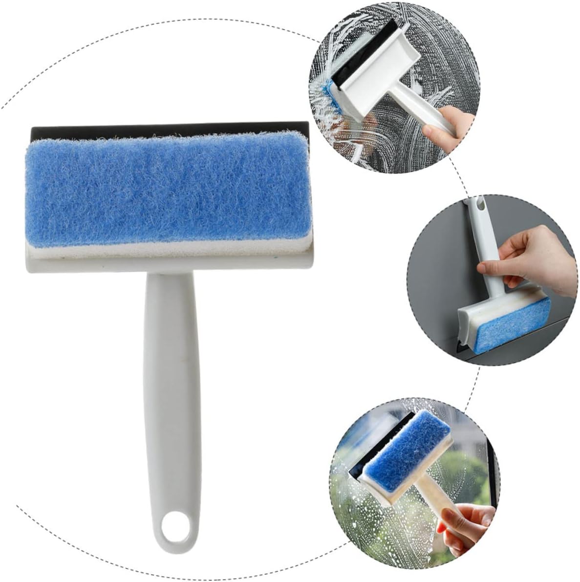 Raclette de nettoyage de vitres double face pour salle de bain et outil de lavage de vitres
