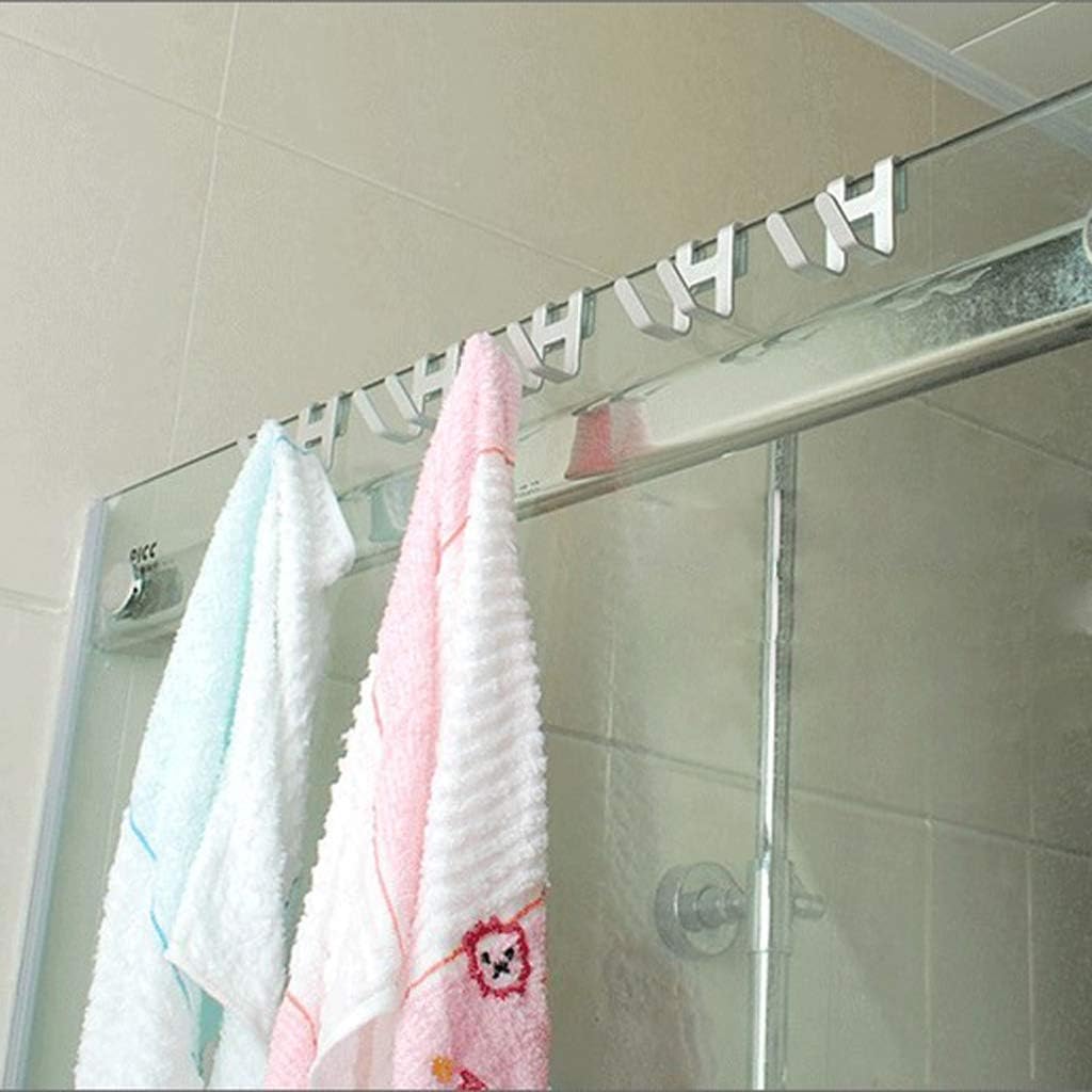 H-Shape Space Aluminum Over-Door Hook – No-Drill Shower Glass Towel Holder – Versatile Metal Hanger for Bathroom, Kitchen, and Cabinet Organization