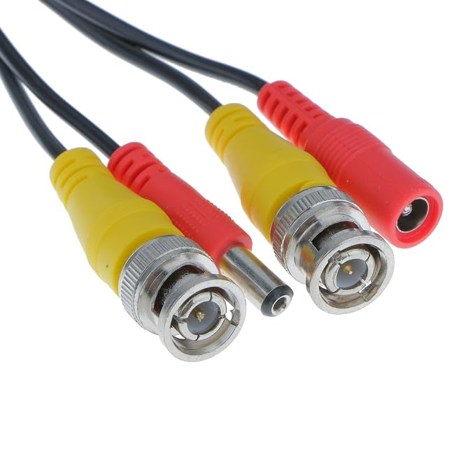 كابل تمديد كاميرا مراقبة 10 متر BNC CCTV مع كابل طاقة – كابل فيديو AV وطاقة DC لأنظمة أمن DVR
